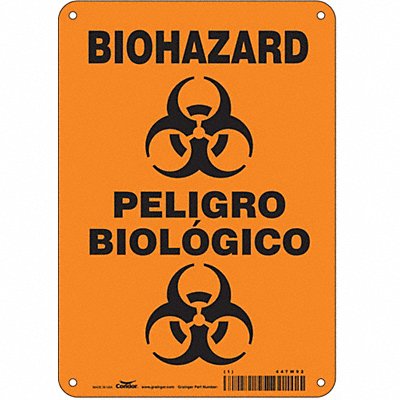 CONDOR 447W92 Safety Sign 10 inx7 in Polyethylene
