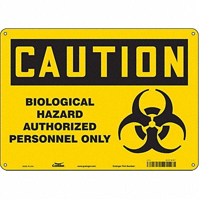 CONDOR 447X07 Safety Sign 10 inx14 in Aluminum