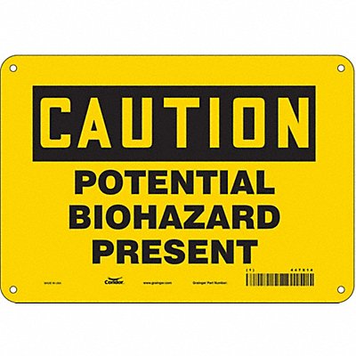 CONDOR 447X14 Safety Sign 7 inx10 in Polyethylene