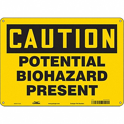CONDOR 447X15 Safety Sign 10 in x 14 in Polyethylene