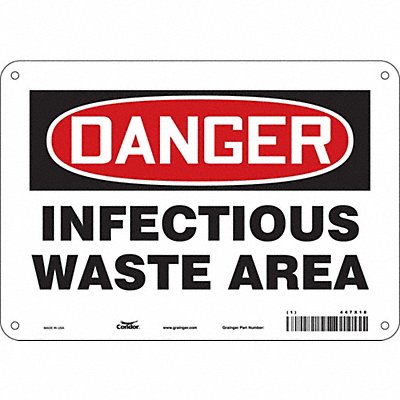 CONDOR 447X18 Safety Sign 7 in x 10 in Aluminum