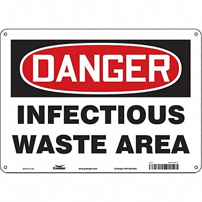 CONDOR 447X21 Safety Sign 10 in x 14 in Polyethylene