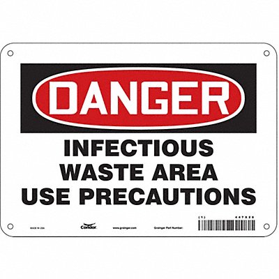 CONDOR 447X28 Safety Sign 7 in x 10 in Vinyl