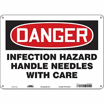CONDOR 447X33 Safety Sign 10 in x 14 in Polyethylene
