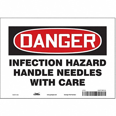 CONDOR 447X34 Safety Sign 7 in x 10 in Vinyl