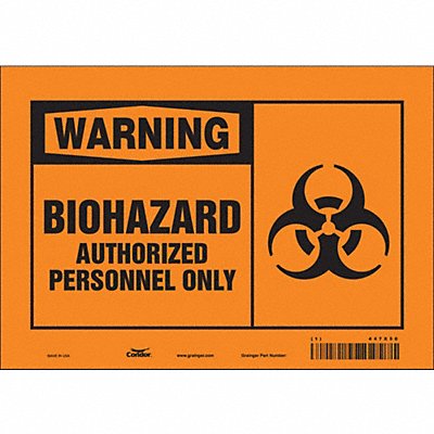 CONDOR 447X50 Safety Sign 7 inx10 in Vinyl