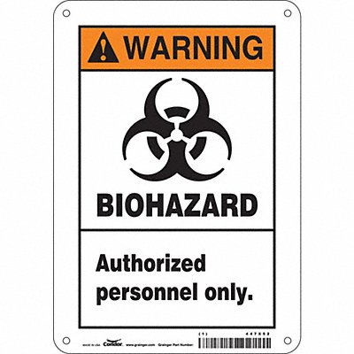 CONDOR 447X52 Safety Sign 10 inx7 in Aluminum