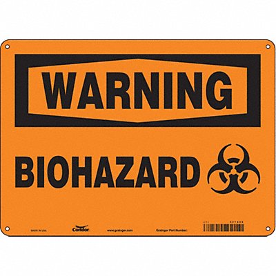 CONDOR 447X59 Safety Sign 10 inx14 in Aluminum