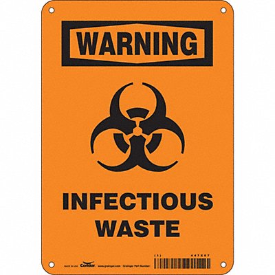 CONDOR 447X67 Safety Sign 10 inx7 in Polyethylene