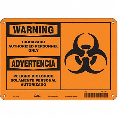 CONDOR 447X80 Safety Sign 7 inx10 in Polyethylene