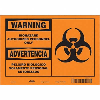 CONDOR 447X83 Safety Sign 10 inx7 in Vinyl