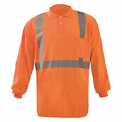 OCCUNOMIX LUXLSPP2BO2X J6332 Long Sleeve Polo Shirt 2XL ANSI Class 2