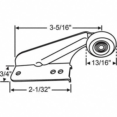 GRAINGER 4517 Drawer Track Roller Conventional Closure