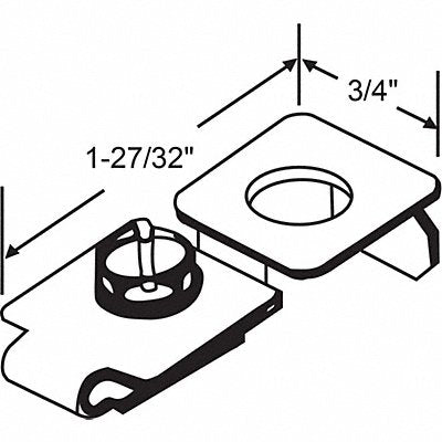 GRAINGER 72005 Door Pivot Bracket Steel 1-27/32 L