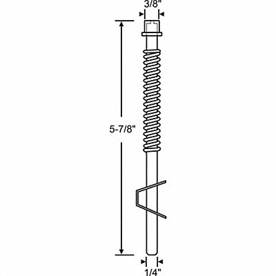 GRAINGER 1237 Door Pin Steel 5-7/8 L