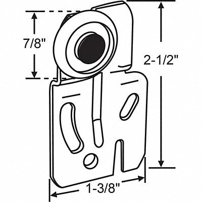 GRAINGER 3152 Door Front Hanger Nylon/Steel 2-1/2 L