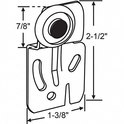 GRAINGER 3153 Door Rear Hanger Nylon/Steel 2-1/2 L