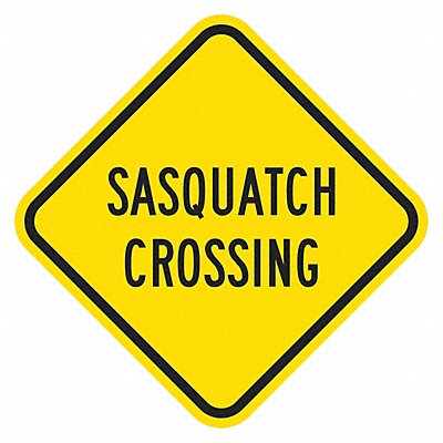 LYLE T11595EG12x12 Sasquatch Crossing Traffic Sign 12 x12