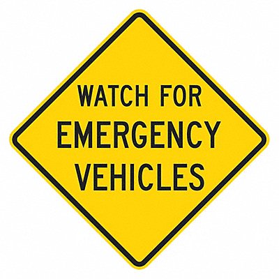 LYLE T11849HI12x12 Watch for Emergency Vehicles Sign 12x12