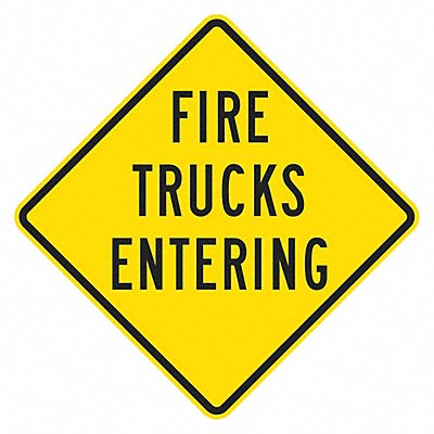 LYLE T11913EG12x12 Fire Trucks EntTraffic Sign 12 x 12