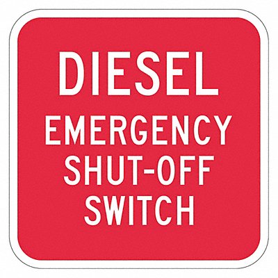 LYLE T11768HI12x12 Reflective Diesel Sign 12x12in Aluminum