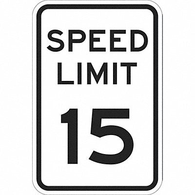 LYLE T11012EG18x24 Speed Limit 15 Traffic Sign 24 x 18