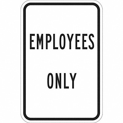 LYLE T11124DG12x18 Reflective Employee Visitor Sign 18x12in Alu