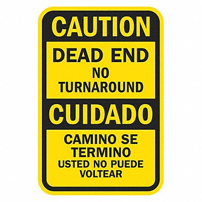 LYLE T11338HI18x24 Dead End Traffic Sign 24 x 18