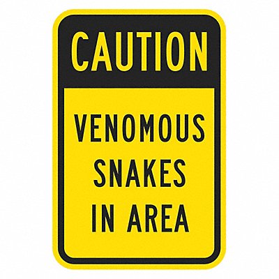 LYLE T11374DG12x18 Reflective Snakes Caution Sign 18x12in Alum