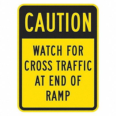LYLE T11377HI12x18 Watch For Cross Traffic Sign 18 x 12
