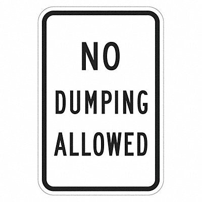 LYLE T11709HI12x18 Reflective No Dumping Sign 18x12in Alum