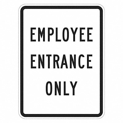 LYLE T11884DG12x18 Reflective Employee Visitor Sign 18x12in Alu
