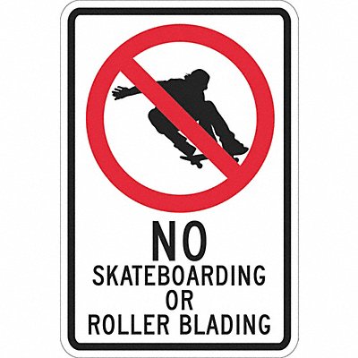 LYLE T11239EG12x18 Reflective No Skateboards Sign 18x12in Alum