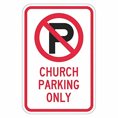 LYLE T11486DG12x18 Church Parking Sign 18 x 12