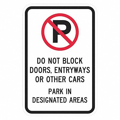 LYLE T11637EG12x18 Door No Parking Sign 18 x 12
