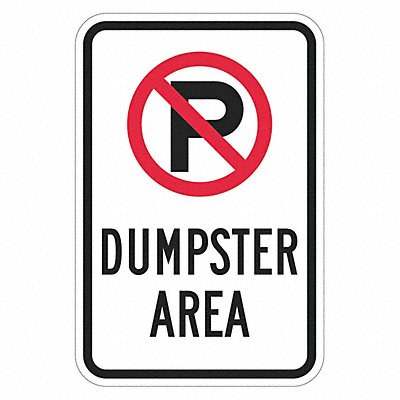 LYLE T11672DG12x18 Reflective Dumpster Sign 18x12in Alumin