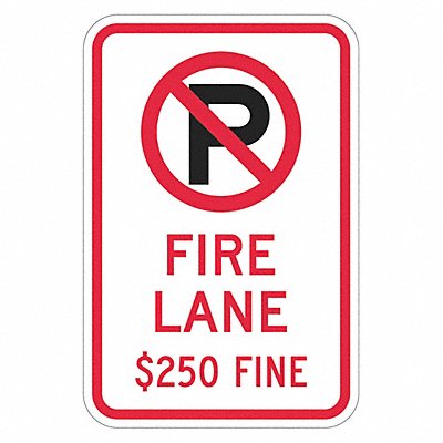 LYLE T11829DG12x18 Fire Lane No Parking Sign 18 x 12