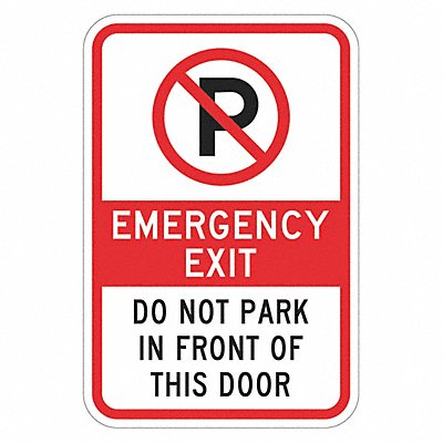 LYLE T11882EG12x18 Emergency Exit Do Not Park Sign 18x12in