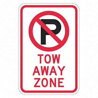 LYLE T12662DG12x18 Tow Zone No Parking Sign 18 x 12
