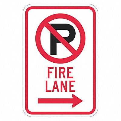 LYLE T12817DG12x18 Fire Lane Parking Sign 18 x 12