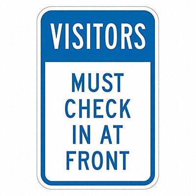 LYLE T16111DG12x18 Reflective Visitors Sign 18x12in Alum