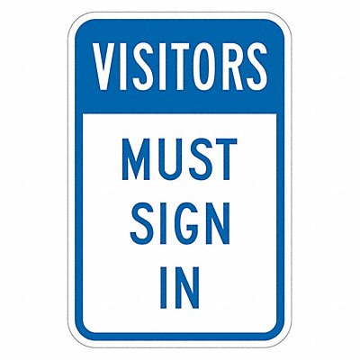LYLE T16113DG12x18 Reflective Visitors Sign 18x12in Alum