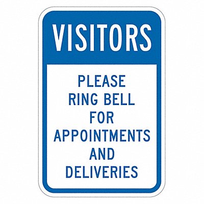 LYLE T16125HI12x18 Reflective Visitors Sign 18x12in Aluminum