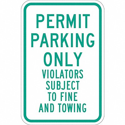 LYLE T11195EG12x18 Permit Parking Sign 18 x 12