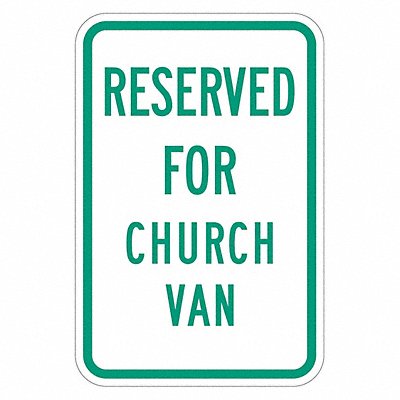 LYLE T11511DG12x18 Church Parking Sign 18 x 12