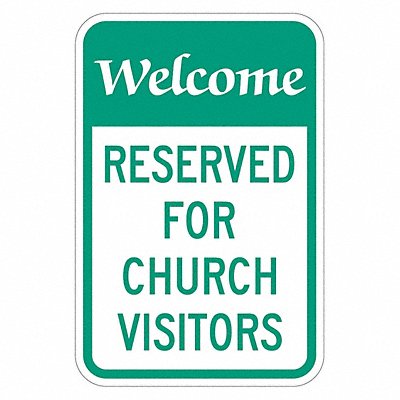 LYLE T11522HI12x18 Church Parking Sign 18 x 12