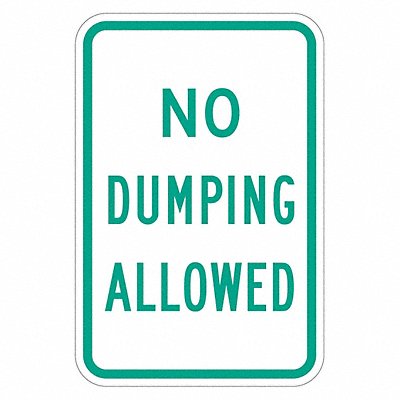 LYLE T11708EG12x18 Reflective No Dumping Sign 18x12in Alum