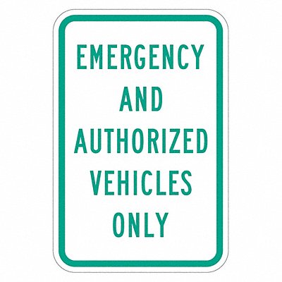 LYLE T11774DG12x18 Emergency Vehicle Parking Sign 18 x 12
