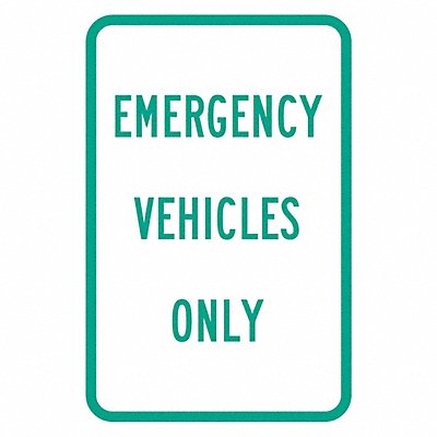 LYLE T11811DG12x18 Emergency Vehicle Parking Sign 18 x 12