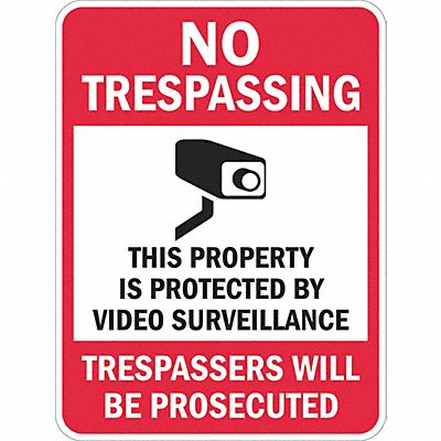 LYLE T11073HI12x18 Reflective No Trespassing Sign 18x12in Alum